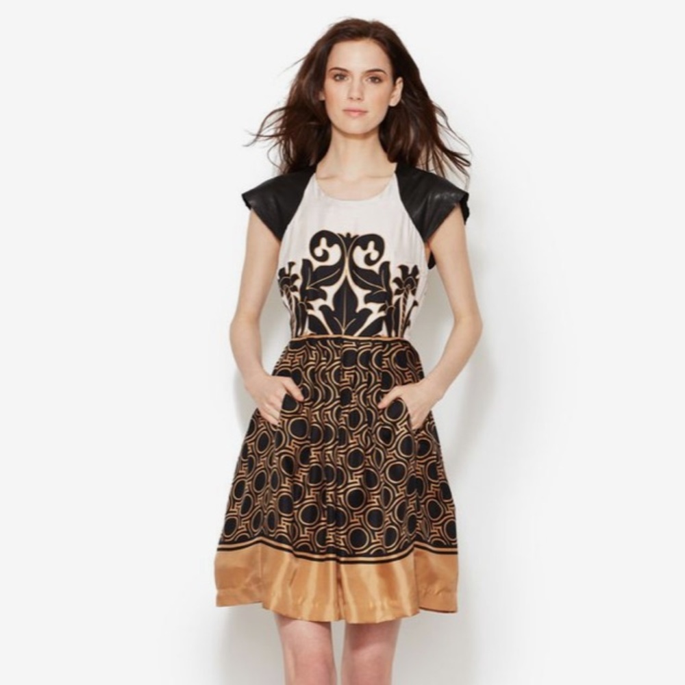ISO Tracy Reese Printed Silk Combo Dress